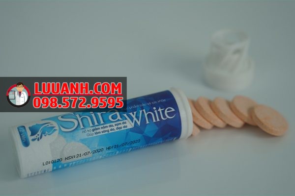 Viên sủi trắng da Shira White mặt trước