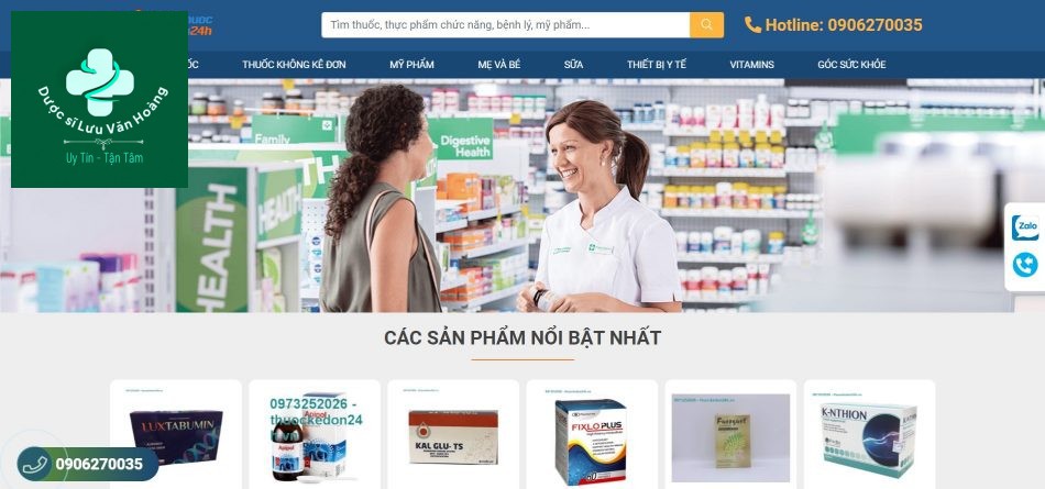 Website của Nhà thuốc Long Tâm