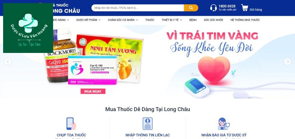 Website của Nhà thuốc Long Châu