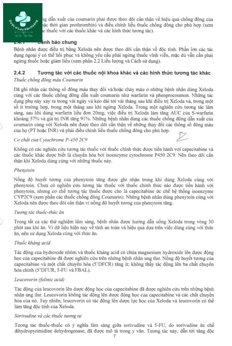 Hướng dẫn sử dụng Xeloda 